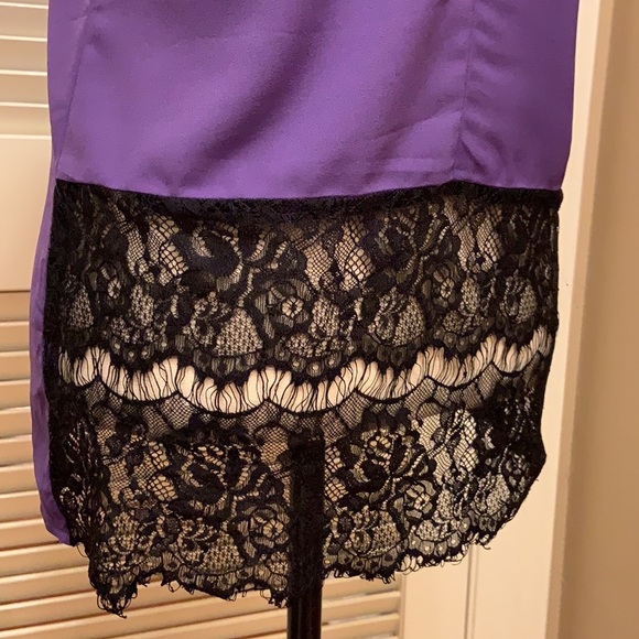 160. C. Luce Top in Purple with Black Lace - Picture 14 of 16